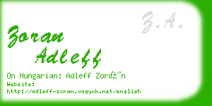 zoran adleff business card